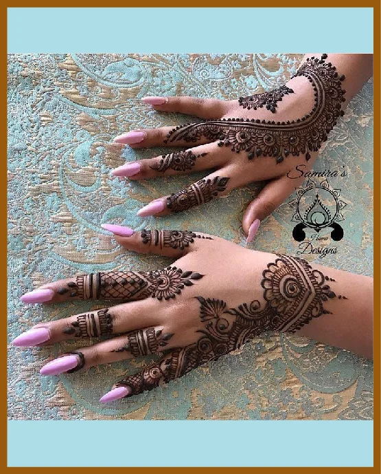 Artistic Web Net In Simple Back Hand Mehndi Pattern